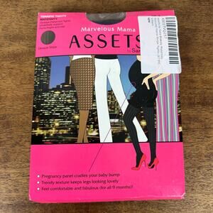 NEW Spanx Assets Sara Blakely Maternity Marvelous Mama Black Stripe Tights Sz 3